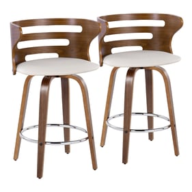 2 LumiSource Cosini Cream 26 Inch Swivel Counter Stools