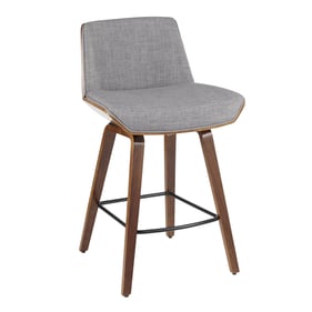 LumiSource Corazza Walnut Light Grey Counter Stool