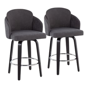 2 LumiSource Dahlia Grey Fabric Counter Stools