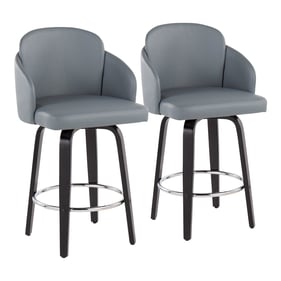 2 LumiSource Dahlia Grey PU Counter Stools