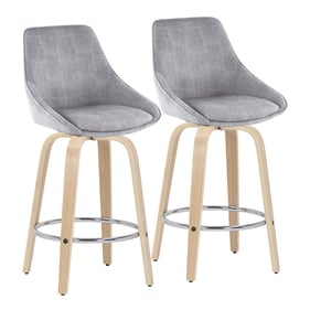 2 LumiSource Diana Natural Grey Counter Stools