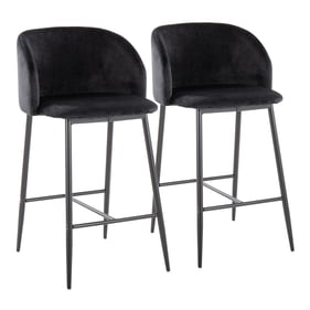 2 LumiSource Fran Black 26 Inch Counter Stools