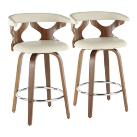 2 LumiSource Gardenia Cream PU Counter Stools