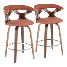 2 LumiSource Gardenia Orange Counter Stools