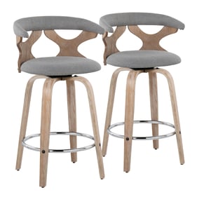 2 LumiSource Gardenia Light Grey 26 Inch Swivel Counter Stools