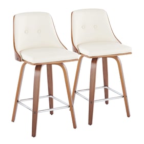 2 LumiSource Gianna Cream Swivel Counter Stools