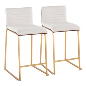 2 LumiSource Mason Mara Gold Cream 26 Inch Counter Stools