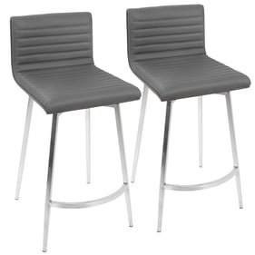 2 LumiSource Mason Grey Swivel Counter Stools