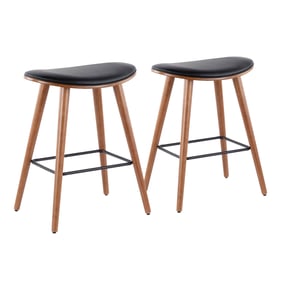 2 LumiSource Saddle Black 26 Inch Counter Stools