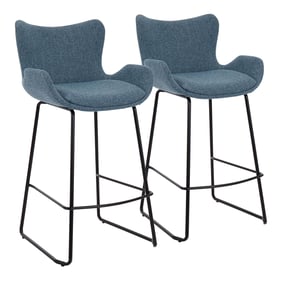 2 LumiSource Tara Blue 26 Inch Counter Stools