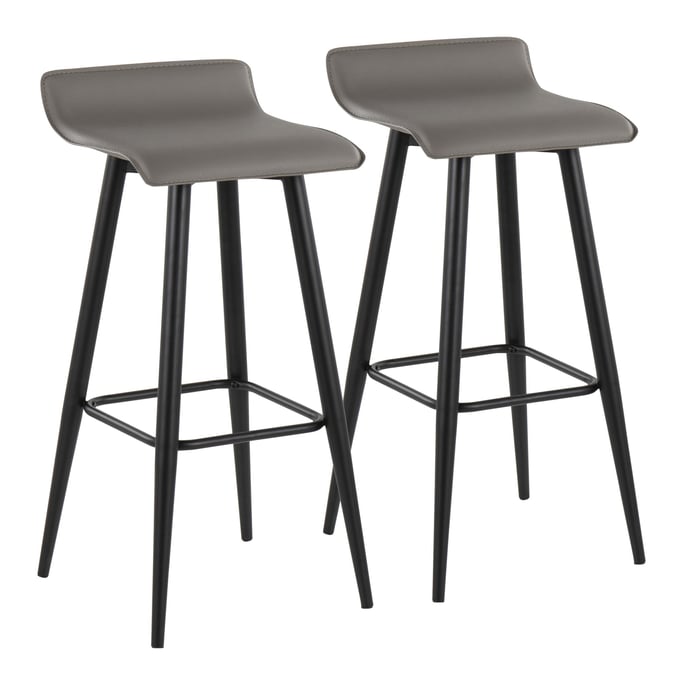 2 LumiSource Ale Grey Bar Stools LUMI-B30-ALE-BKGY2