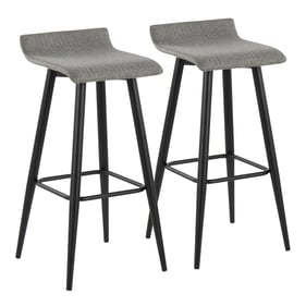 2 LumiSource Ale Grey Fabric Bar Stools