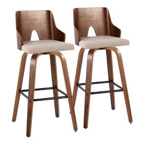 2 LumiSource Ariana Beige 30 Inch Swivel Barstools