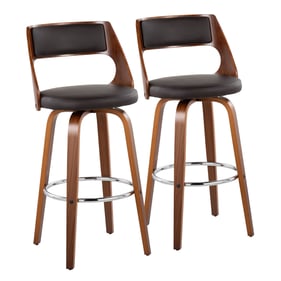 2 LumiSource Cecina Brown Swivel Barstools