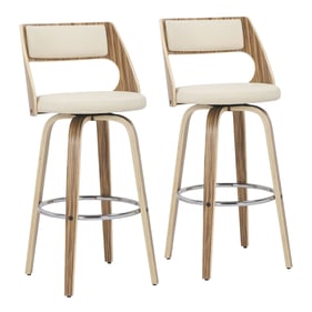 2 LumiSource Cecina Cream 30 Inch Swivel Barstools