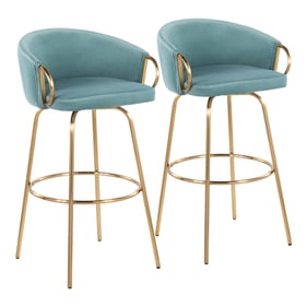 2 LumiSource Claire Light Blue 30 Inch Bar Stools