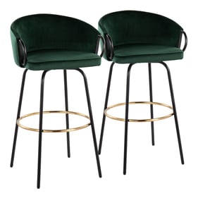 2 LumiSource Claire Emerald Green Barstools