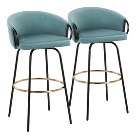 2 LumiSource Claire Light Blue Barstools