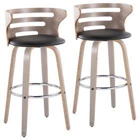 2 LumiSource Cosini Black 30 Inch Swivel Barstools