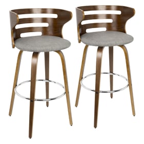 2 LumiSource Cosini Grey 30 Inch Swivel Barstools