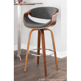 2 LumiSource Curvini Charcoal Barstools