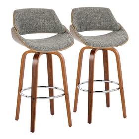 2 LumiSource Fabrizzi Grey 30 Inch Swivel Bar Stools