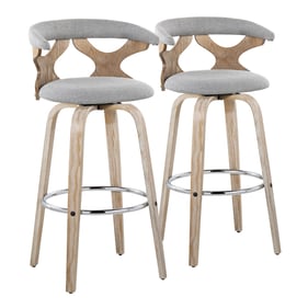 2 LumiSource Gardenia Light Grey 30 inch Swivel Barstools