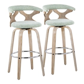 2 LumiSource Gardenia Seafoam Green 30 inch Swivel Barstools