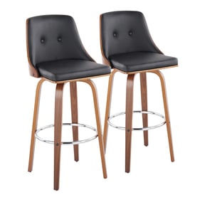 2 LumiSource Gianna Black Swivel Barstools