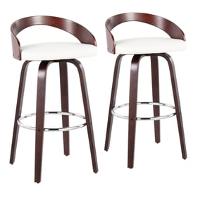 2 LumiSource Grotto White Swivel Barstools