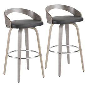 2 LumiSource Grotto Black Swivel Barstools