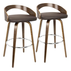 2 LumiSource Grotto Brown Swivel Barstools