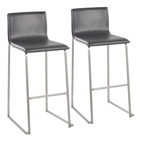 2 LumiSource Mara Grey PU Barstools