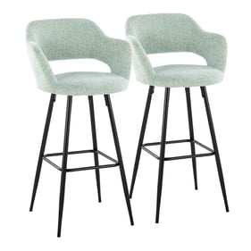 2 LumiSource Margarite Light Green 30 Inch Barstools