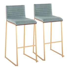 2 LumiSource Mason Mara Gold Green 30 Inch Barstools