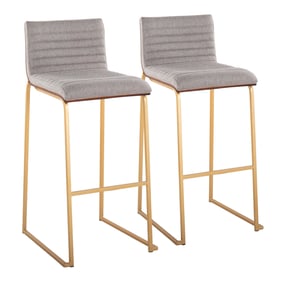 2 LumiSource Mason Mara Gold Grey 30 Inch Barstools