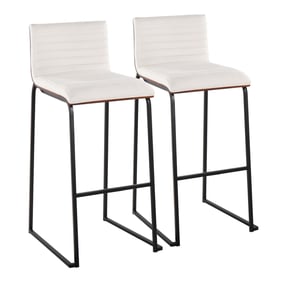 2 LumiSource Mason Mara Black Cream 30 Inch Barstools