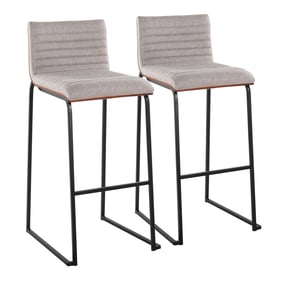 2 LumiSource Mason Mara Black Grey 30 Inch Barstools