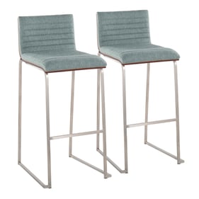 2 LumiSource Mason Mara Green 30 Inch Barstools