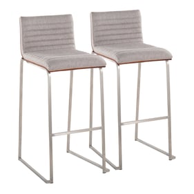 2 LumiSource Mason Mara Grey 30 Inch Barstools