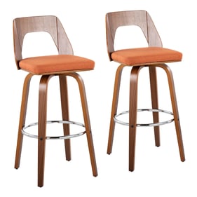 2 LumiSource Trilogy Orange Fabric 30 Inch Barstools