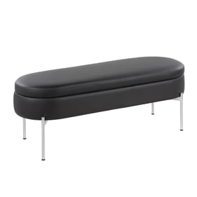 LumiSource Chloe Black Storage Bench