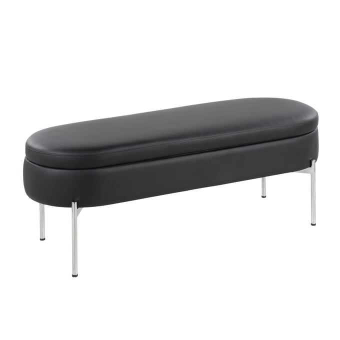 LumiSource Chloe Black Storage Bench LUMI-BC-CHLOE-STOR-BK