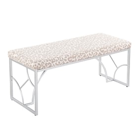 LumiSource Constellation Silver Grey Fabric Bench