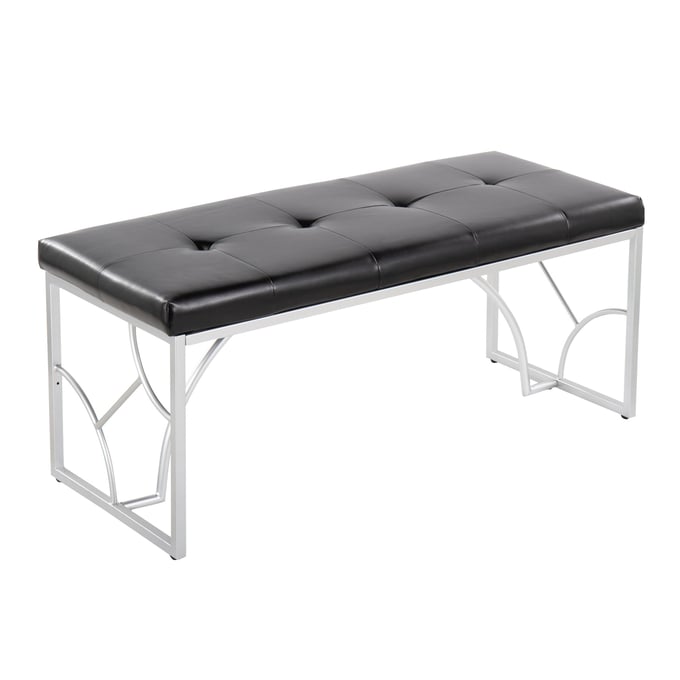 LumiSource Constellation Silver Black Bench LUMI-BC-CONSTELLATIONPU2-SVBK