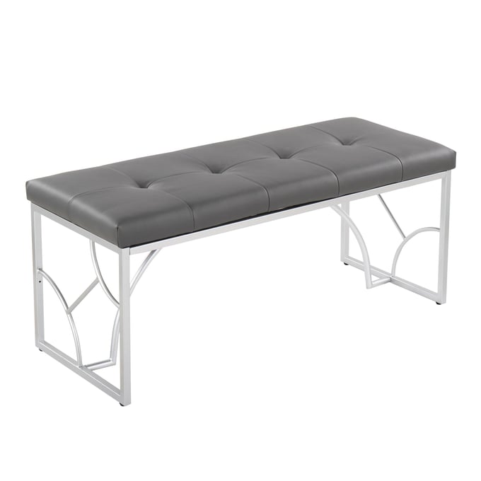 LumiSource Constellation Silver Grey Bench LUMI-BC-CONSTELLATIONPU2-SVGY