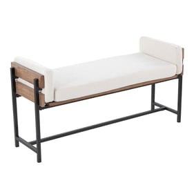 LumiSource Kari Brown Cream 18 Inch Bench