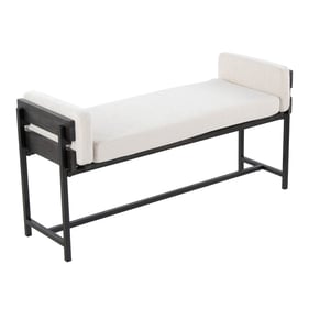 LumiSource Kari Grey Cream 18 Inch Bench