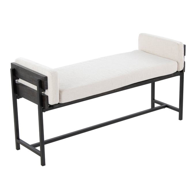 LumiSource Kari Grey Cream 18 Inch Bench LUMI-BC18-KARI2-BKGYCR1