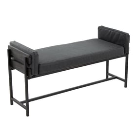 LumiSource Kari Grey Black 18 Inch Bench